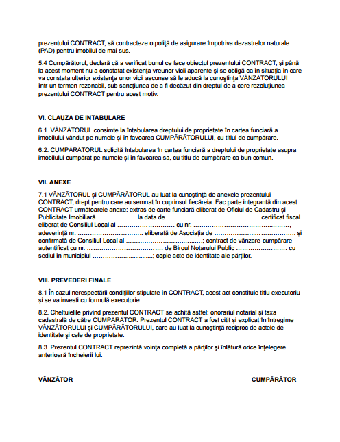 contract vanzare cumparare 3