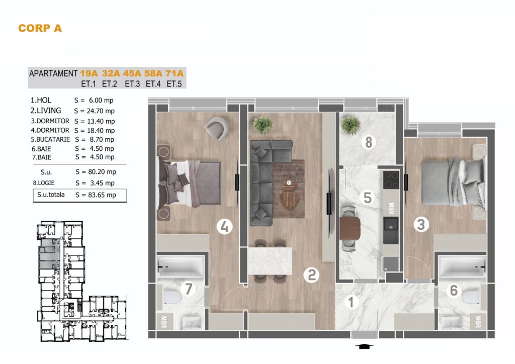 Apartament 3 camere, finisaje premium, Grand Arena Mall