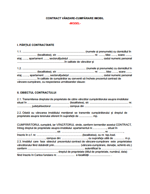contract vanzare cumparare 1