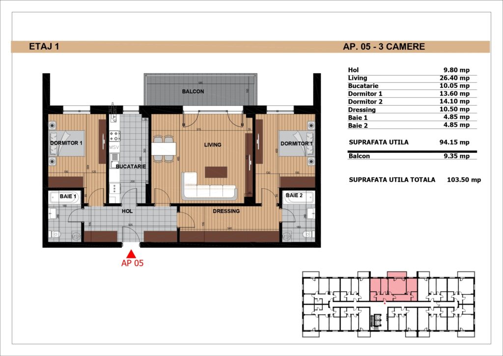 Apartament cu 3 camere, imobil premium, zona Aparatorii Patriei, 103 mp