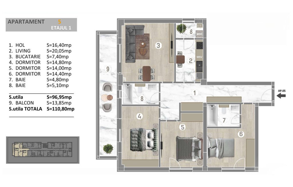 Apartament 4 camere, Cavar Residence, Drumul Binelui – Bd. Metalurgiei Sector 4