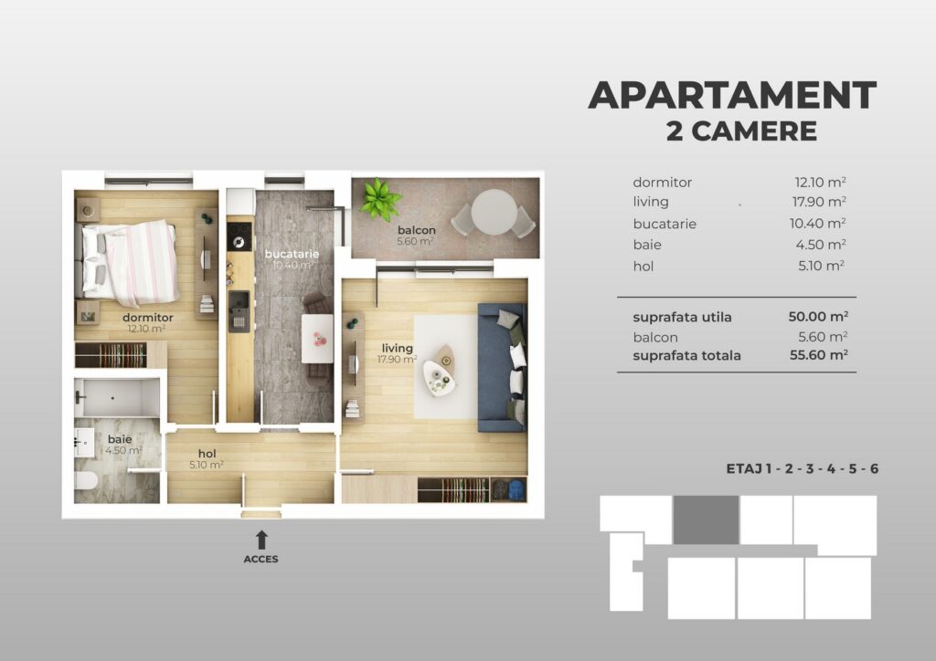Apartament 2 camere, bloc nou finalizat, zona Brancoveanu- Grand Arena Mall