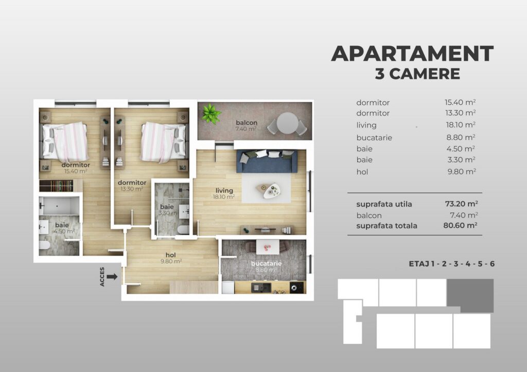 Apartament 3 camere, Str. Postalionului, imobil finalizat, Grand Arena Mall, Sector 4