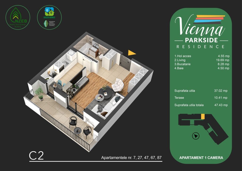 Apartament modern cu o camera, proiect rezidential premium, stradal Bd. Metalurgiei