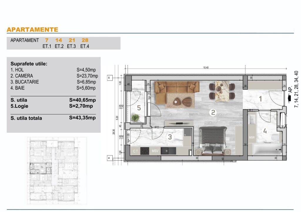 Apartament cu o camera in imobil premium, zona Brancoveanu, Grand Arena Mall
