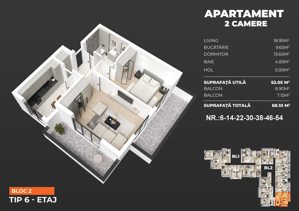 Apartament cu 2 camere, decomandat, 68.10 mp, Strada Popesti-Vest, Metrou Berceni