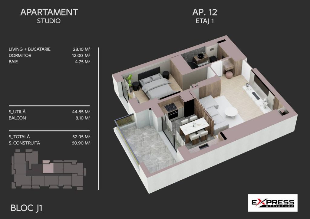 Apartament modern cu 2 camere, ansamblu rezidential premium, Drumul Binelui