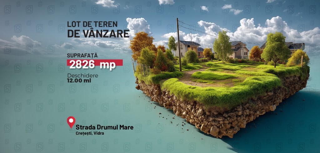 Teren intravilan 2.826 mp – Vidra, Ilfov – dubla deschidere, utilitati, ideal constructie sau investitie