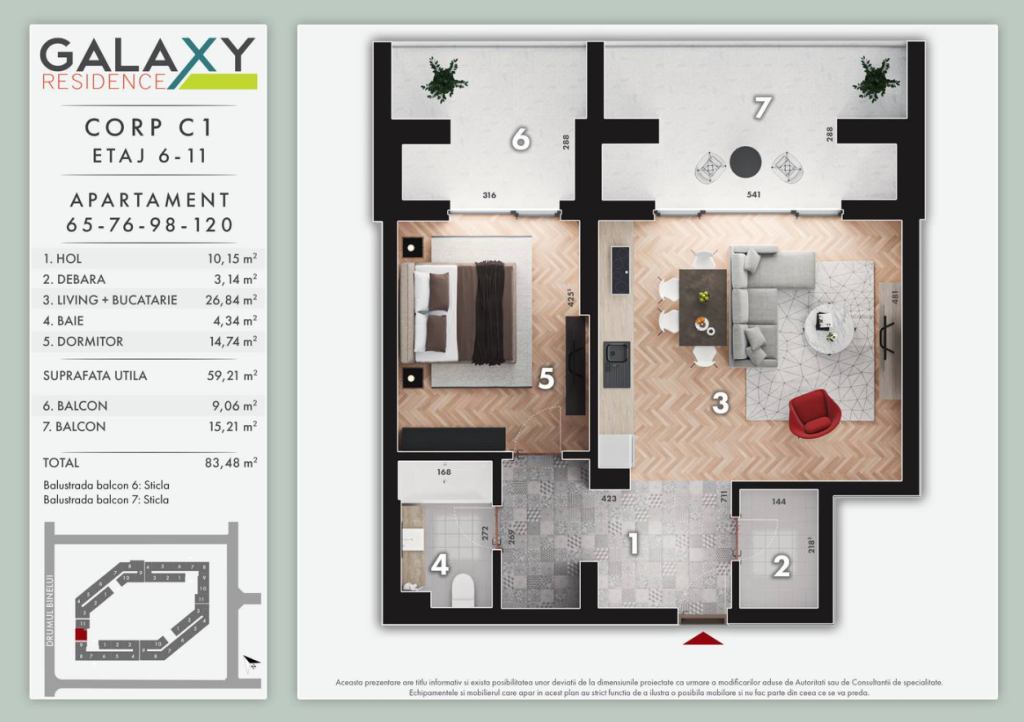 Apartament modern compartimentat, 2 camere, ansamblu cu acces securizat, Metalurgiei