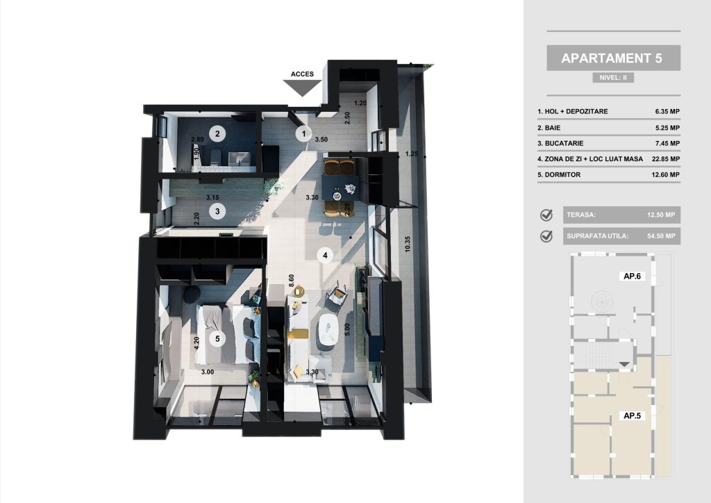 Apartament eficient compartimentat, imobil nou tip boutique, Popesti-Leordeni