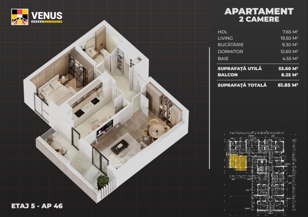 Apartament cu 2 camere, proiect rezidential premium, zona Berceni Arena, Sector 4