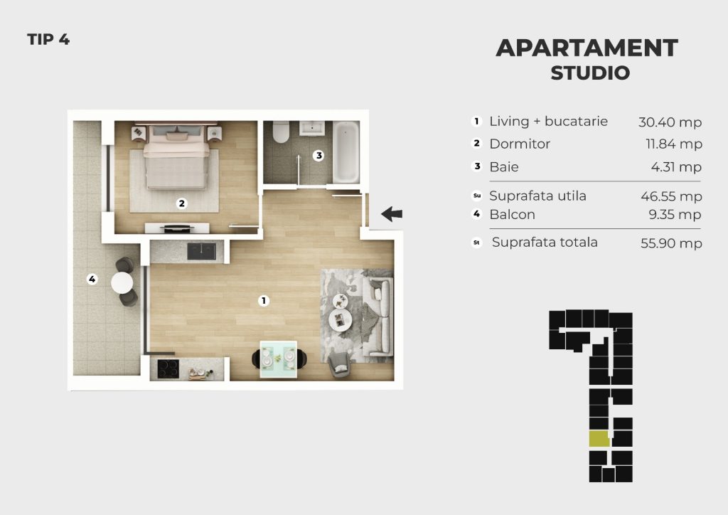 Locuinta noua, moderna cu 2 camere, piscina exterioara – Str. Biruntei, Popesti-Leordeni