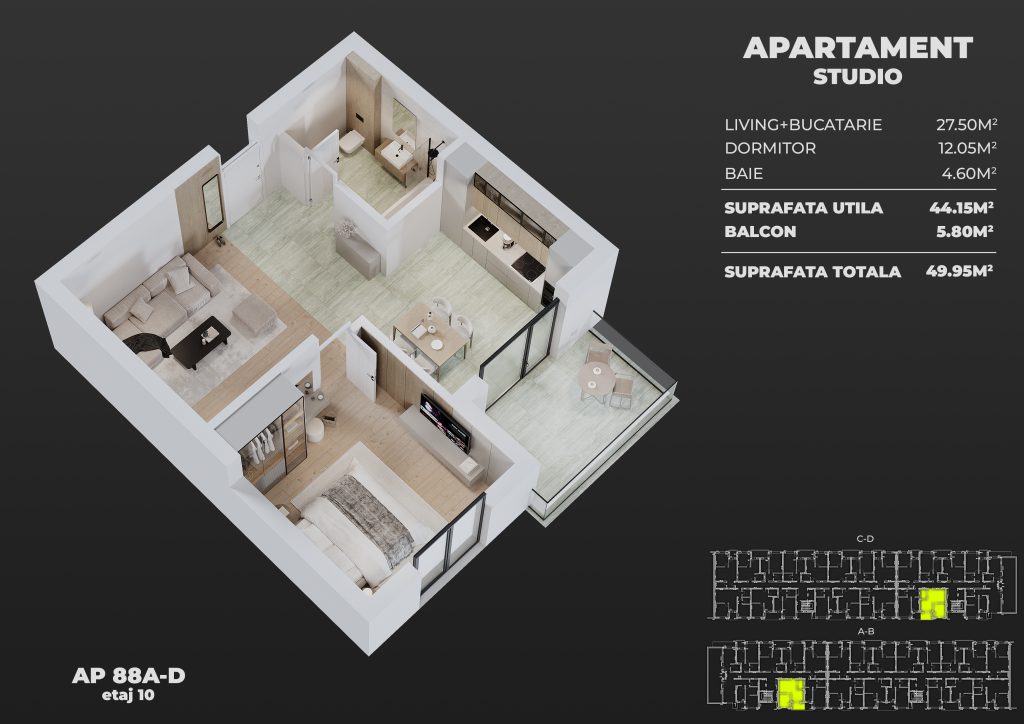 Apartament modern cu 2 camere, incalzire in pardoseala – acces facil metrou Berceni
