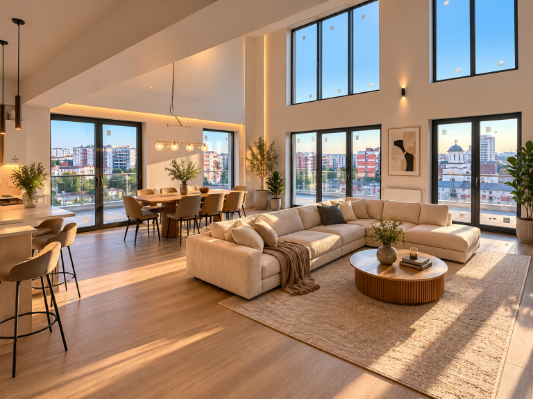 Penthouse spectaculos cu terasa panoramica de 136 mp, 13 Septembrie – Palatul Parlamentului