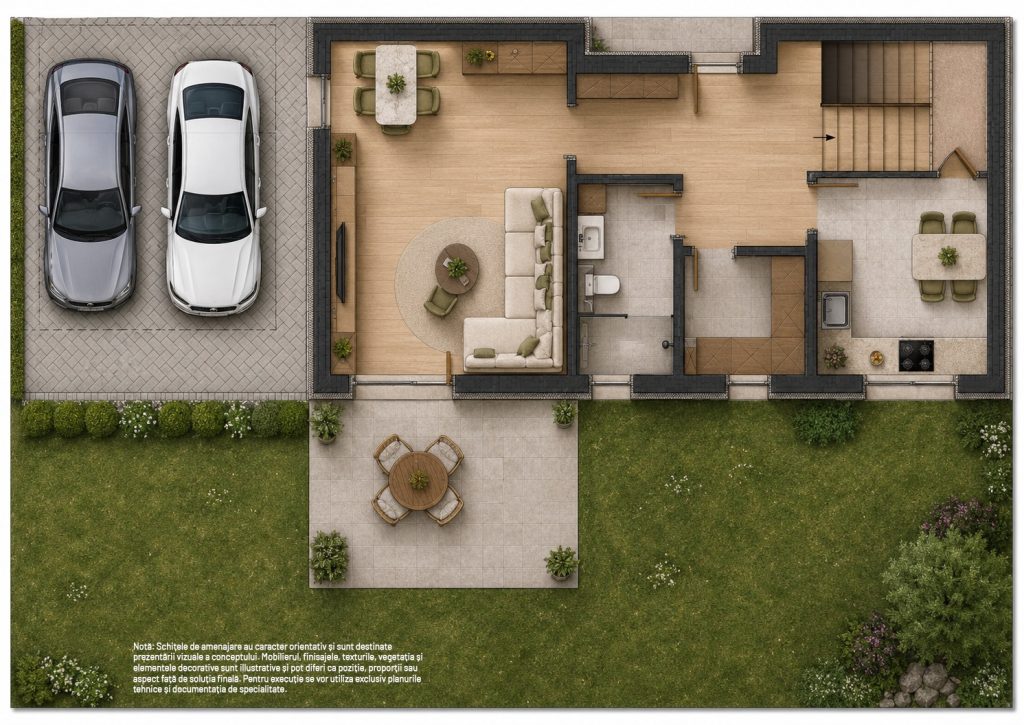 Vila moderna tip duplex, 4 camere, ansamblu privat cu piscina si acces securizat – Bragadiru