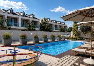 Vila moderna tip duplex, 4 camere, ansamblu privat cu piscina si acces securizat – Bragadiru